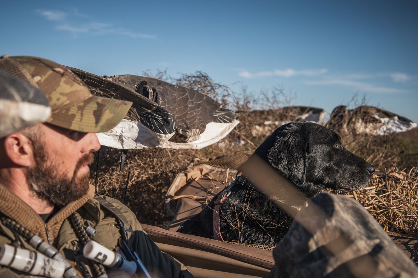 Andy and Lou waiting it out in the duck blind
