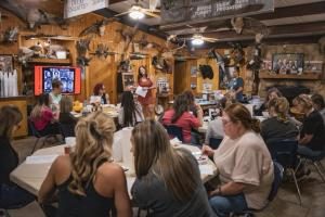 Big group at the lodge after a successful hunt