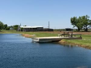 One of the ponds on the lodge property